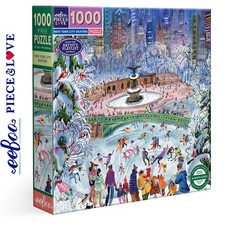 eeBoo NEW YORK CITY ICE SKATERS 1000 pc Square Jigsaw Puzzle Super Deluxe PZT743