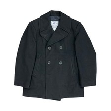 Vintage US Navy Wool Deck Jacket Man's Enlisted Black Peacoat - 40 Short [DR166]