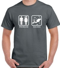 Scuba Diving T-Shirt Mens Funny Dive Sea Diver Equipment Gear Problem Solved
