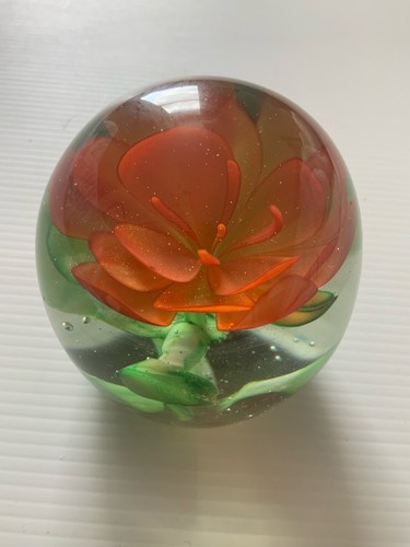 Vintage paperweight red - -, &