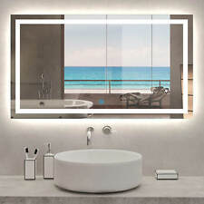 Large Bathroom Wall Mirror with LED Lights,Demister | Touch Sensor | Rectangular