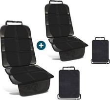 2x Smartpeas Children'S Seat Pad In Black With 1 Free Foot Protector Car Seat
