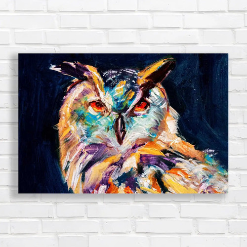Vibrant owl abstract original - abstract,