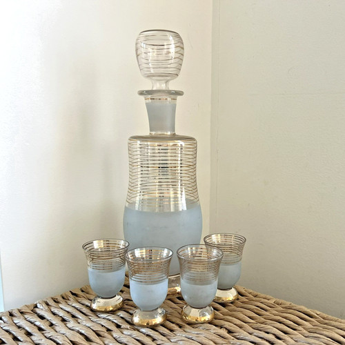 Art deco glass drinks - art, set,
