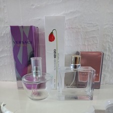 5x Empty perfume Bottles Versace, next, Kenzo, Celine Dion 