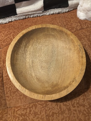 Large solid wood trinket dish