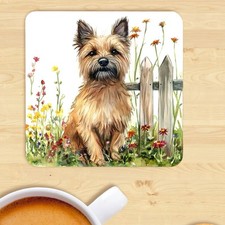 Cairn Terrier Dog Coaster, Watercolour Print,  Gift, Present