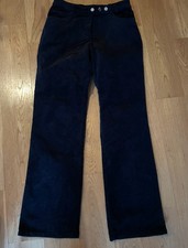 Per Una Ladies Stretch Faux Velvet Black Trousers Size 10R