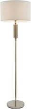 Modern Floor Lamp with Drum Fabric Shade & Foot Switch, 140cm Tall