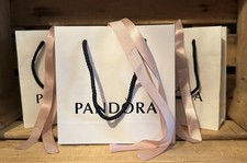 3 x Used PANDORA Gift Bags with Pink Ribbon detail #OTR357