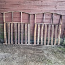 Amazing Pair Of 38" Reclaimed Cast Iron Stable Slatted Windows With Slides 