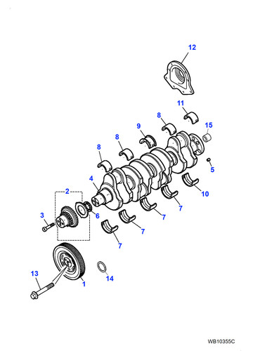 Jaguar crankshaft support - jaguar,