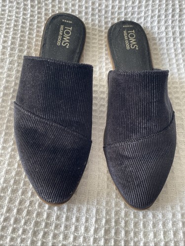 Toms corduroy black mules - black,