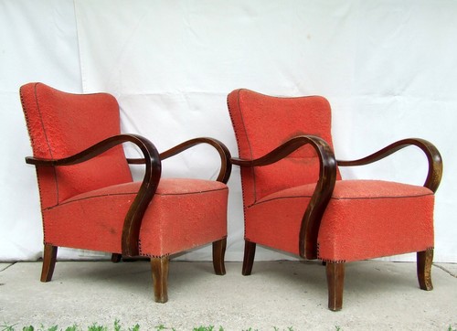 Pair art deco armchairs - pair,