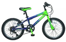 Airwalk Kids Mountain Bike 18 inch Wheel Size 6 Speed V Brakes Blue Green