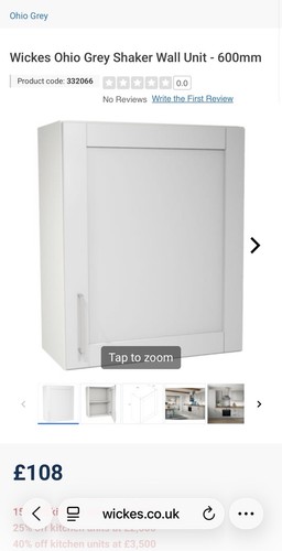 Wickes ohio grey wall unit - wickes,