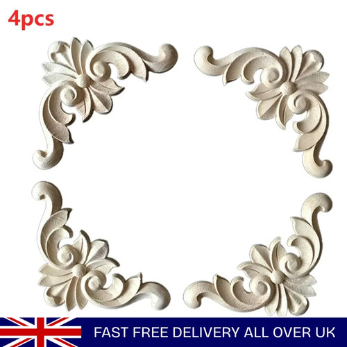 4pcs wooden carved corner - carved,