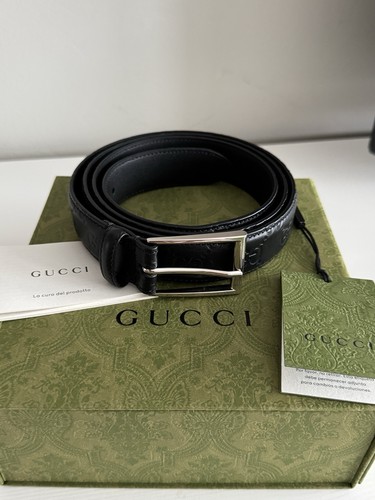 Black gucci leather belt with - gucci,