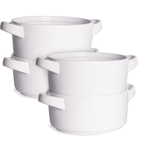 Soup bowls with - handles,