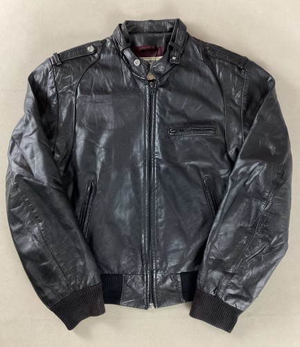 Vintage leather bomber jacket - leather,