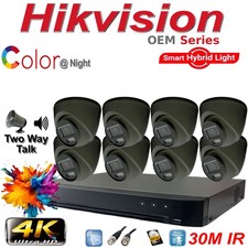 8MP Hikvision OEM Two Way Talk ColorVu Human Car DVR CCTV Camera Security System