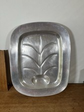 Vintage Meat Carving Platter Tray Catering Large RWP Pewter Footed Well & Tree