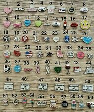 Nos.1-60 Floating Charms for Living Memory Glass Lockets -Personalised Jewellery