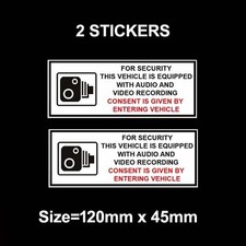 CCTV WARNING STICKERS VIDEO AUDIO IN CAR TAXI STICKERS LORRY VEHICLE SIGN