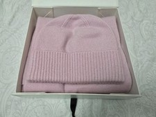 NEW M&S Autograph Pure Cashmere Hat & Scarf Gift Set Soft Pink Boxed