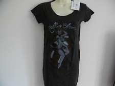 *NEW TAGGED* AMPLIFIED ROLLING STONES LICK GREY LONG DRESS TOP S 8 100% COTTON 