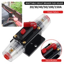 20-150AMP Trip DC Car Audio Solar Energy Inline Circuit Breaker 12V Fuse Holder