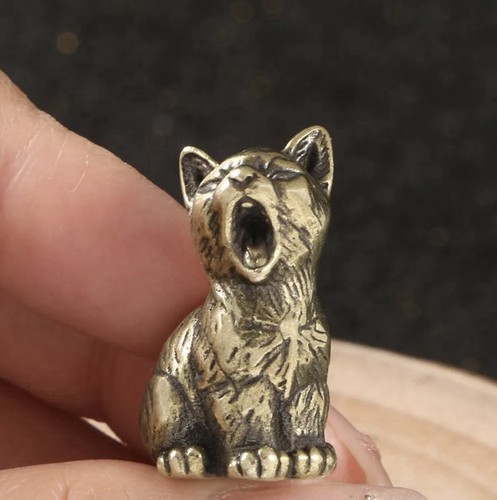 Brass figurine yawning - brass, "yawning