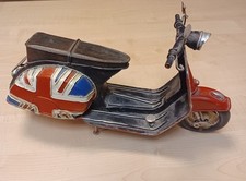 Retro Rustic Tin Metal Union Jack Scooter Ornament Home Decor
