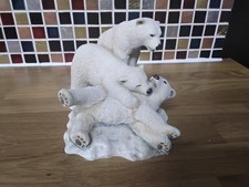 Sherratt & Simpson Polar Bears Playing In The Snow Figurine No. 55389 4.5 ins ta