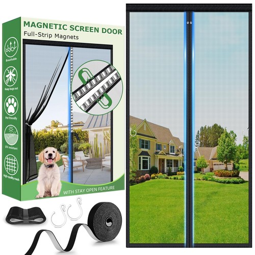 Magnetic fly screen door with - door,