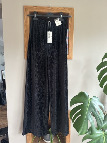 Black velvet crinkle wide - black,