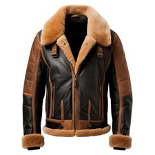 Men Brown Black Sheepskin