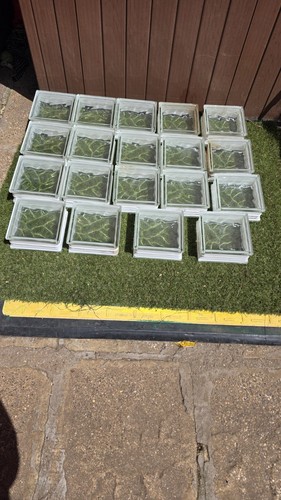 Wavy glass brick block - x,