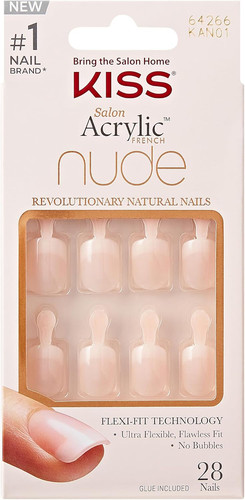 Nude acrylic false nails - nude,