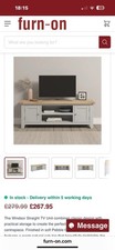 Tv Unit Grey Painted Straight