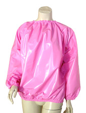Pink PVC Tee Shirt T Top Long Sleeve Plastic Roleplay Mens Womens Vinyl Sissy