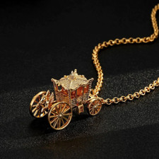 18K Gold Filled|Princess Carriage Pendant Necklace–Gypsy Style Gift|Girl & women