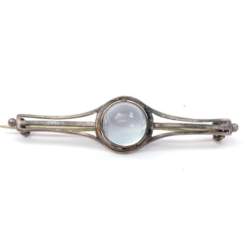 Silver brooch moonstone art - brooch,