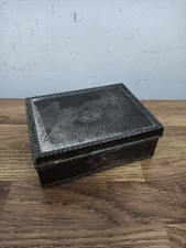 Vintage Moroccan Pewter Cigarette Snuff Box, With Design And Trim