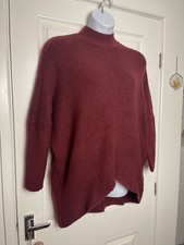 Joe Browns - Burgundy Red Oversized Batwing Chunky Knit Longline Jumper Size 16