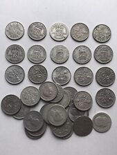 Lot of 37 UK Sixpence Coins. Various Dates/Condition. 100G