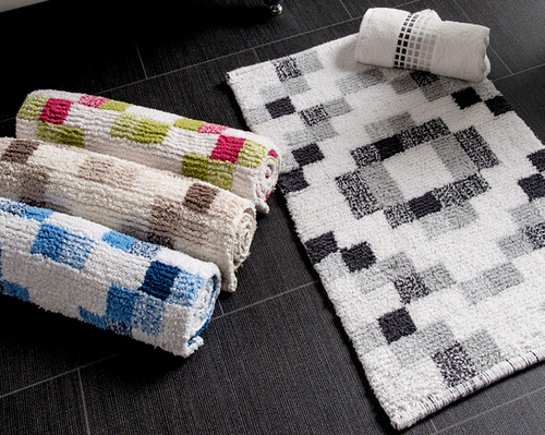 Mosaic design bath mat - bath,