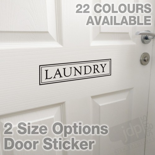 Laundry vinyl door sticker - laundry,