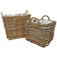 Set of 2 Deluxe Rattan Wicker