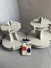 2 x 2 Tier Cardboard Cake Pop Stand with 50 Free Cakepop Sticks each  holds 28 